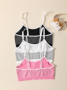 少女条纹印花复古风格内衣
