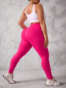 SHEIN Sport Studio Women Plus Size Seamless Ombre Leopard Print Leggings