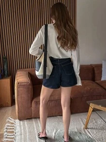 SHEIN ChicEase 女士新款蕾丝嵌件高端优雅百搭白色衬衫 - 白色 - 查看 2
