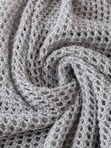 SHEIN Swim 女士纯色 V 领镂空腰部度假罩衫连衣裙，适合夏季海滩 - 灰色 - 查看 6