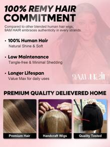 ALL READY WIG 99J 无胶假发 真人发蕾丝假发 女士 预漂白 预拔 预剪 蕾丝融化 4x4 蕾丝闭合 无胶假发 带前发 100% 真人发 9AM HAIR - S99J - 查看 9