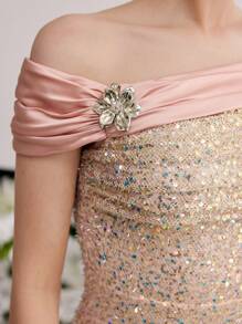 MOTF PREMIUM SEQUIN DETAIL RUCHED FORMAL & EVENING DRESSES