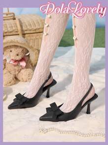 Dola Lovely Women's 2024 New Gold Mules, 2024 Spring/Autumn Pointed Toe Thin Heel Design Elegant, Fashion Versatile High Heels To Match Dresses Valentine's Day - Black - View 1