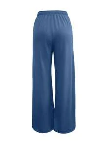 INAWLY Women Color Block Drawstring Straight Casual Sweatpants - Multicolor - View 2