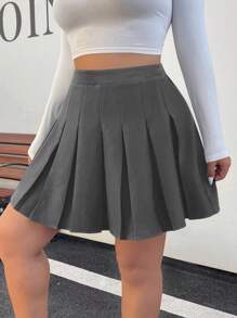 Muchica Plus Size Women Pleated Skirt,Mini Women Skirts,Black Skirts For Women,With Pockets Privacy Protection Skirt,Kawaii Skirt,Casual And Versatile,Women Winter Clothes