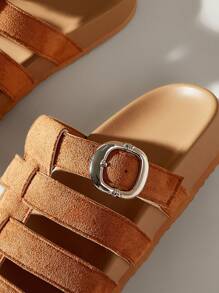 Solecia Women Fashion Brown Open Toe Lace Up Flat Comfortable Sandals, Suitable For Spring/Summer Vacation - Brown - View 5