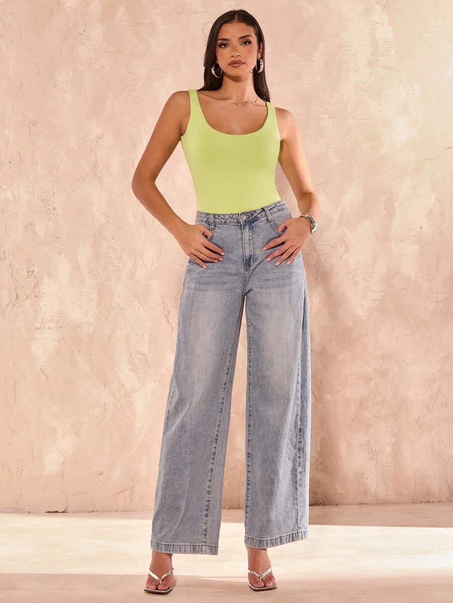 SHEIN BAE 女式简约百搭百搭双层莫代尔修身吊带紧身衣，春夏