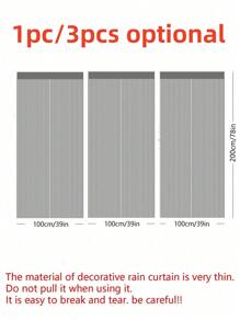 1 件/3 件蓝色金属箔流苏窗帘适用于摄影工作室、生日、婚礼、订婚、新娘送礼会、节日、庆典、派对装饰