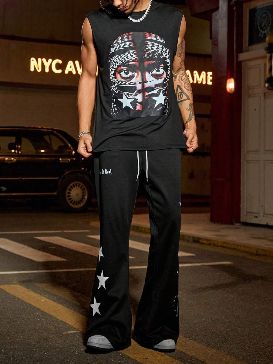 PAVTROS Conjunto de camiseta sin mangas y pantalones para hombres, casual y elegante para uso diario