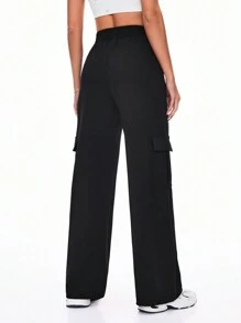 Easithlete Women's Casual Solid Color Utility Sports Pants, Versatile