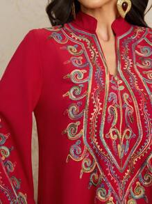Al Najma Women's Ramadan Traditional Embroidered Loose Long Dress, Kaftan & Jalabiya,Modest