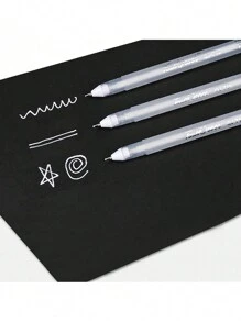 (1 支/5 支/10 支) 白色/金色/银色荧光笔，适合学生用于艺术绘画、素描光泽、手册黑色纸板笔返校 - 彩色 - 查看 3