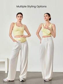 GLOWMODE 0.7L Matte Zipper Everywhere Belt Bag Water Repellent Waist Crossbody Bags With Adjustable Strap - Yellow - View 4