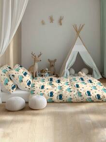 2/3pcs Cute Cartoon Car & Star Pattern Printed Washed Microfiber Bedding Set, Soft & Comfortable, Suitable For Bedroom, Guest Room, Children's Room, Parent-Child, Hotel, School Dormitory (Including Pillowcase) - Multicolor - View 7