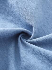 SHEIN Leap Crew Tween Girls Chiffon Ruffle V-Neck Blouse With Bowknot And Wide Leg Pants 2 Pieces Set, Casual Blue, Suitable For Spring Outings, Countryside, Garden Tea, Fashionable Outings, Back To School