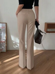 DAZY Quần ống loe dài cho nữ, quần dài giúp thon gọn và kéo dài chân cho nữ - Lạc đà - Xem 2