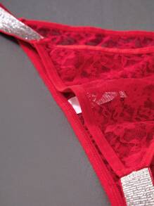 4pcs/Pack Women Lace & Ribbon Trim Triangle Panties Set - Multicolor - View 5