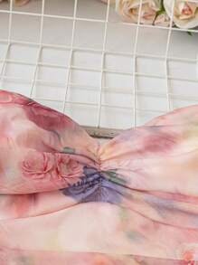 SHEIN VCAY Plus Size Women Boho Floral Print Tube Top, For Summer - Multicolor - View 5