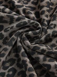 ROMWE Grunge Punk Y2K 风格豹纹荷叶边下摆修身女式美人鱼长裙