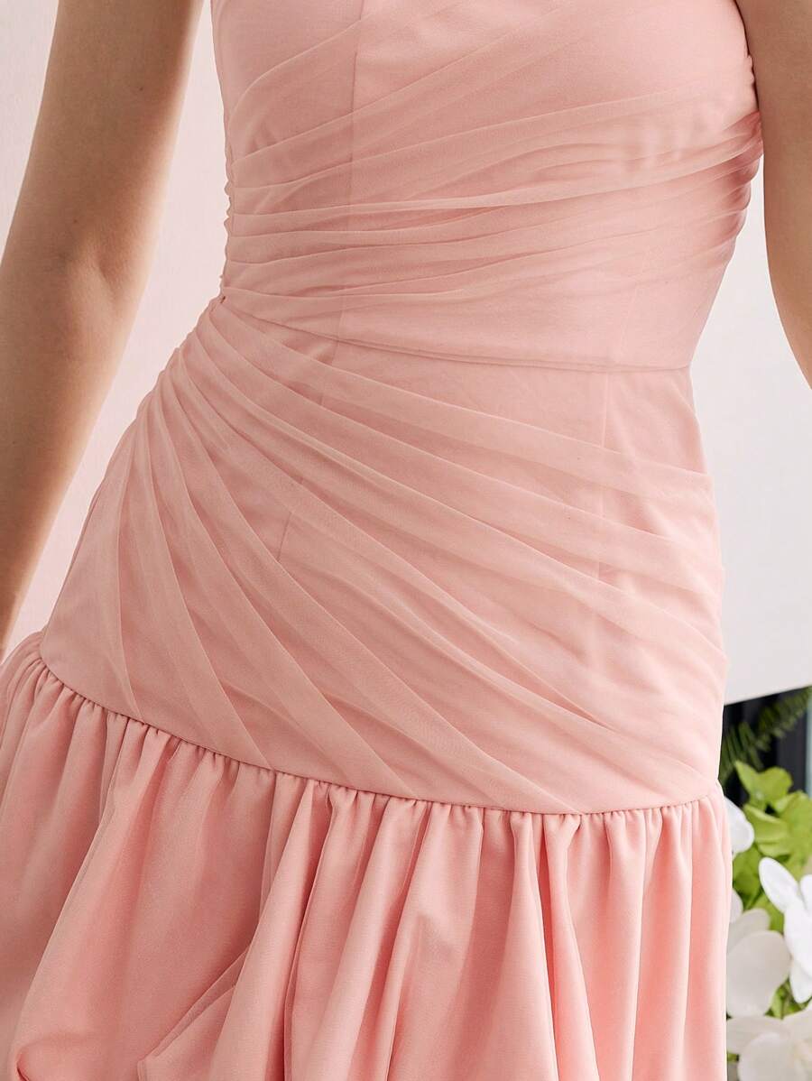 MOTF Soiréza CONTRAST MESH PUFFBALL COCKTAIL DRESS - Pink - View 2