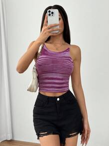SHEIN EZwear Top de punto con escote trasero con cordones sexy y a la moda