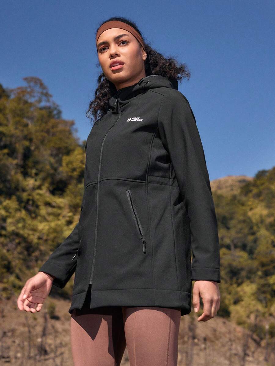 In My Nature Damen Jacke mit Kapuze und Tunnelzug, Lässig Outdoor