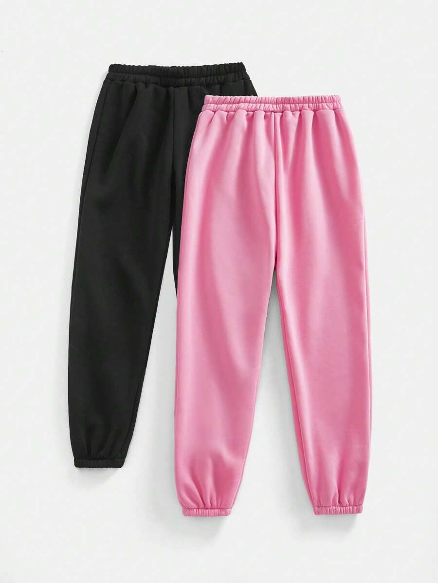 SHEIN EZwear 2pcs Women Casual Solid Color Sweatpants - Multicolor - View 1