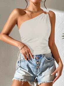 RosyDaze Top de tirantes sin mangas de color liso para mujer, informal
