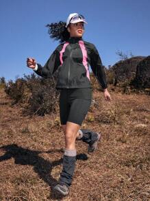 In My Nature Women's Contrast Color Long Sleeve Zipper Collar Sun Protection Jacket Hiking Women Clothes