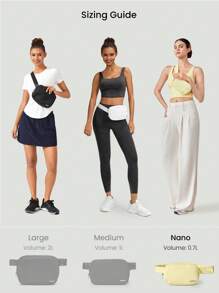 GLOWMODE 0.7L Matte Zipper Everywhere Belt Bag Water Repellent Waist Crossbody Bags With Adjustable Strap - Yellow - View 2