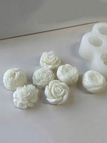 Moldes de silicona con aroma de flores de peonía y rosa 3D para decoración de velas, DIY artesanía con resina epoxi, yeso y arcilla