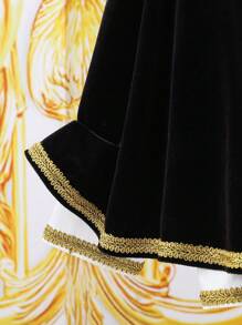 SHEIN Leap Crew 3pcs/Set Young Boys Loose Casual Geometric Pattern Hooded Shirt With Flared Tassel Shawl And Pants, Suitable For Kids Outfits, Back To School, Birthday Parties, Evening Events, Performances, Weddings, Baptisms, School Commencements. Suitable For Daily Wear, School, Travel, Sports And Styles, Spring And Summer - Black and White - View 7