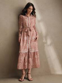 Anewsta Elegant, Intelligent Design Niche Printed Maxi Dress, Spring Vacation Outfits For Women