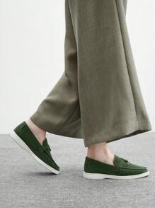 CUCCOO BIZCHIC Women Flat Loafers, Minimalist & Practical Multi-Purpose Spring Shoes Spring Break Easter For Christmas Valentine's Day Spring Shoes - Olive Green - View 4