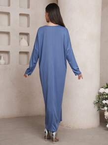 Al Najma Women's Plain Color Hooded Islamic Abaya Dress Prayer Clothes With Headscarf Prayer Wear,Modest