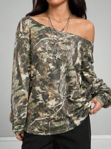 Coolane Tween Girls Y2K Graphics Stretchy Off The Shoulder Sweatshirt