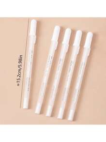 (1 支/5 支/10 支) 白色/金色/银色荧光笔，适合学生用于艺术绘画、素描光泽、手册黑色纸板笔返校 - 彩色 - 查看 5