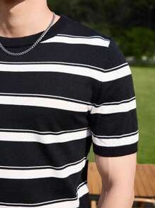 Manfinity CasualKnits Men's Casual Knit Sweater, Minimalist & Fashionable For Daily Wear - Black - View 3