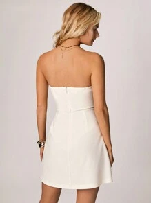 Forever 21 Women Solid Color Versatile Cropped Short Dress - White - View 2