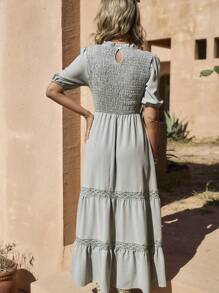 LanaWest Women's Woven Holiday Summer Long Dress