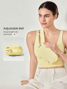 GLOWMODE 0.7L Matte Zipper Everywhere Belt Bag Water Repellent Waist Crossbody Bags With Adjustable Strap - Yellow - View 6