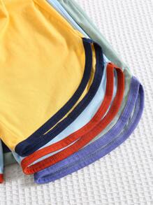 6pcs/Set Young Boys Casual College Contrast Color Block Short Sleeve Polo Shirt & Shorts Set, Multi-Pack, Suitable For Spring/Summer, Outdoor, School, Street, Party, Home, High Cost-Effectiveness