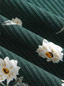 Solavibe Vestido Mini de Verano Talla Grande, Sexy, Verde Oscuro, con Estampado Floral, Tirantes Espagueti, Estilo Milkmaid - Blanco - Ver 10
