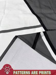 EMERY ROSE 休闲简约几何拼接宽松短袖圆领女士衬衫，适合夏季穿着，时尚百搭。 - 彩色 - 查看 3