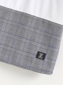 2pcs/Set Young Boys Casual Comfortable Contrast Color Short Sleeve Top And Shorts Set