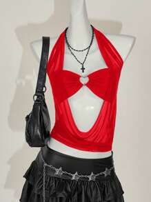 Top a costine con scollo a cuore - Beige chiaro - DONNA | H&M IT