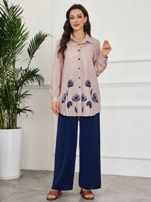 Lacomfia Front Button Down Floral Casual Shirt Fall Cloth For Women - Multicolor - View 7