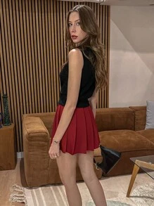 SHEIN ChicEase Áo len dệt kim cổ bẻ bó sát dành cho nữ - màu đen - Xem 2