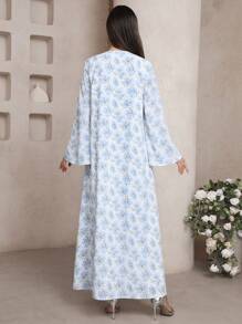 Al Najma Women's Turkish Kaftan & Arabic Traditional Abaya - Baby Blue - View 3