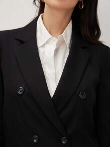 BizChic Black Long Sleeve Women's Business Attire, Elegant Outfit For Commuting, Spring/Summer, Graduation Season